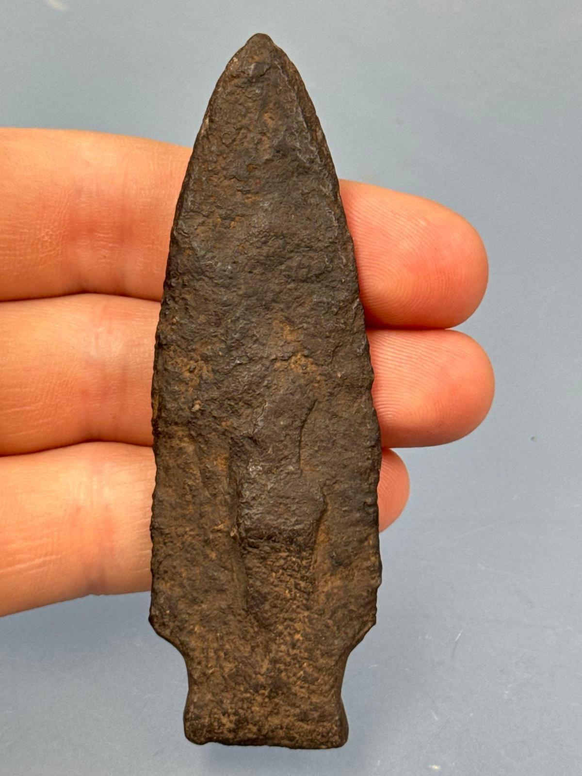 3 1/2" Argillite Stem Point, Found in New Jersey