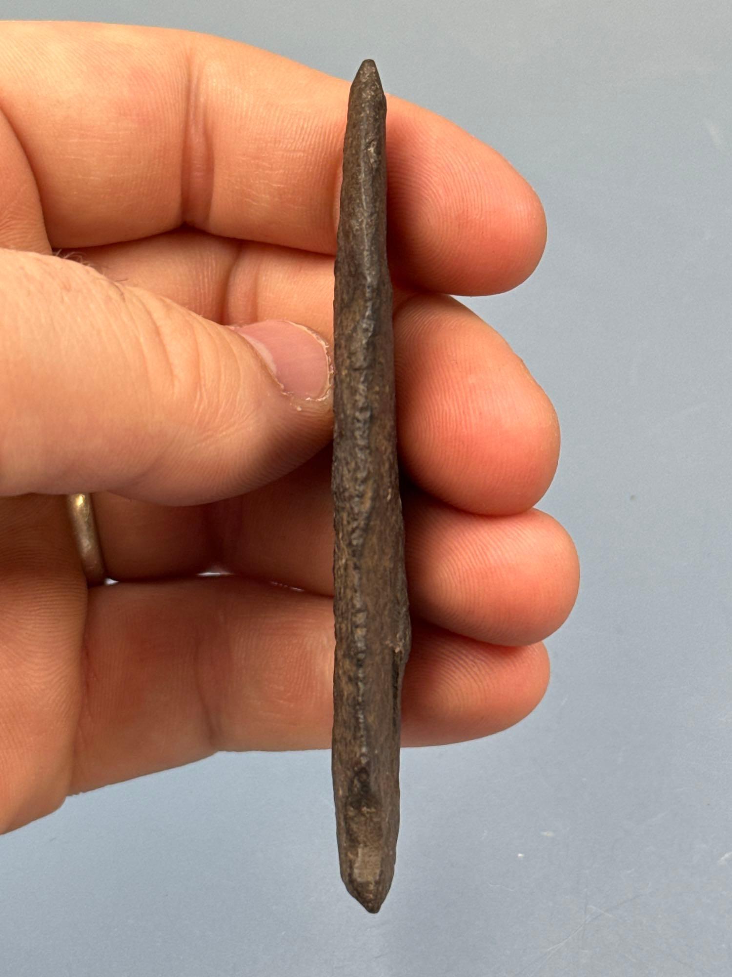 3 1/2" Argillite Stem Point, Found in New Jersey