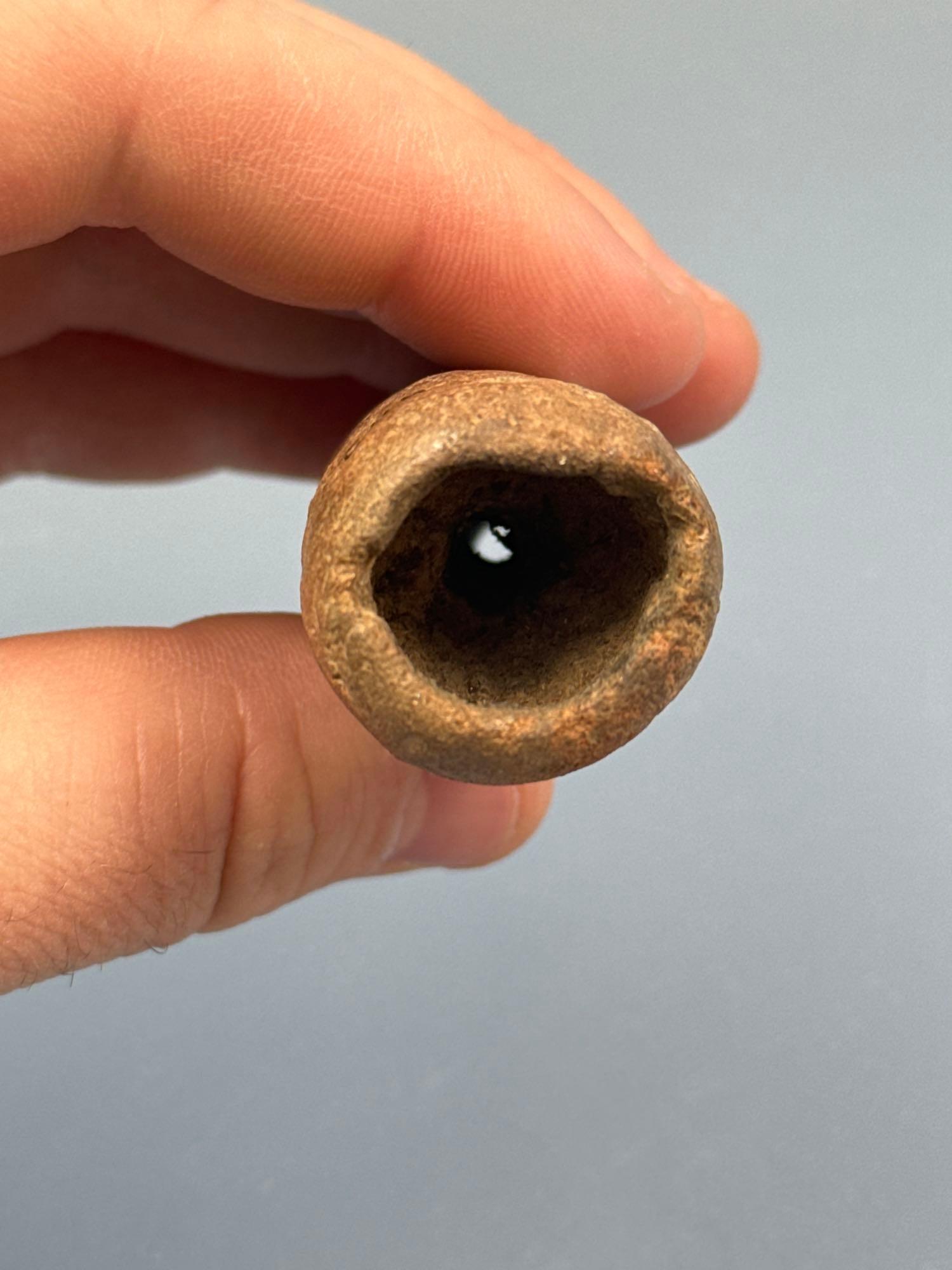 EARLY 3 1/8" Woodland Clay Pipe, Found in Maryland, Broken and Reglued, Ex: John Zakucia, Lemaster C