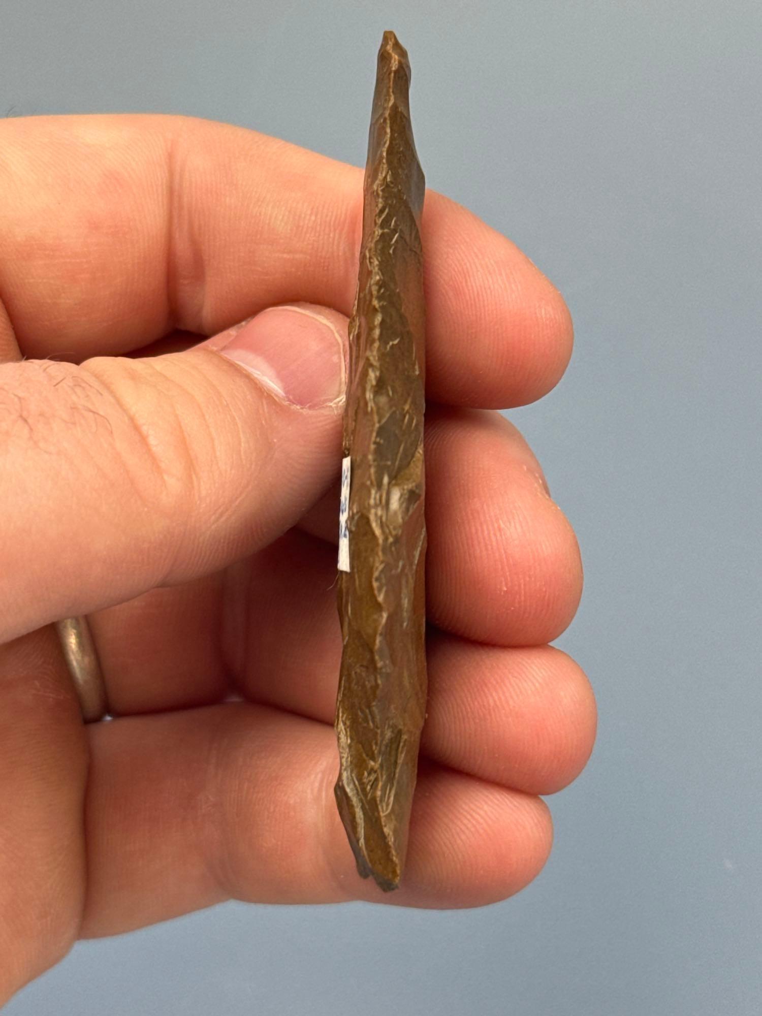 SUPERB 3 1/16" Ex: Doc Bowser Jasper Fishtail, Found at Long Level, York Co., PA, Purchased in 1997