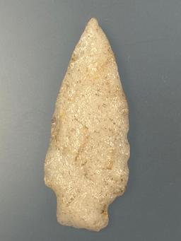 2 7/8" Quartz Archaic Point, Found in Mercer Co., New York, Ex: Bob Sharp Collection