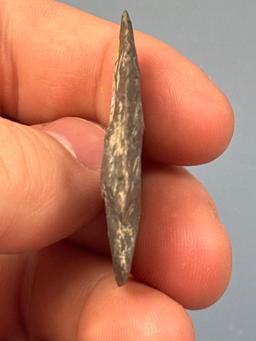 SUPERB 1 1/8" Onondaga Chert Jacks Reef Corner Notch, Found in New York, Ex: Dave Collins Collection