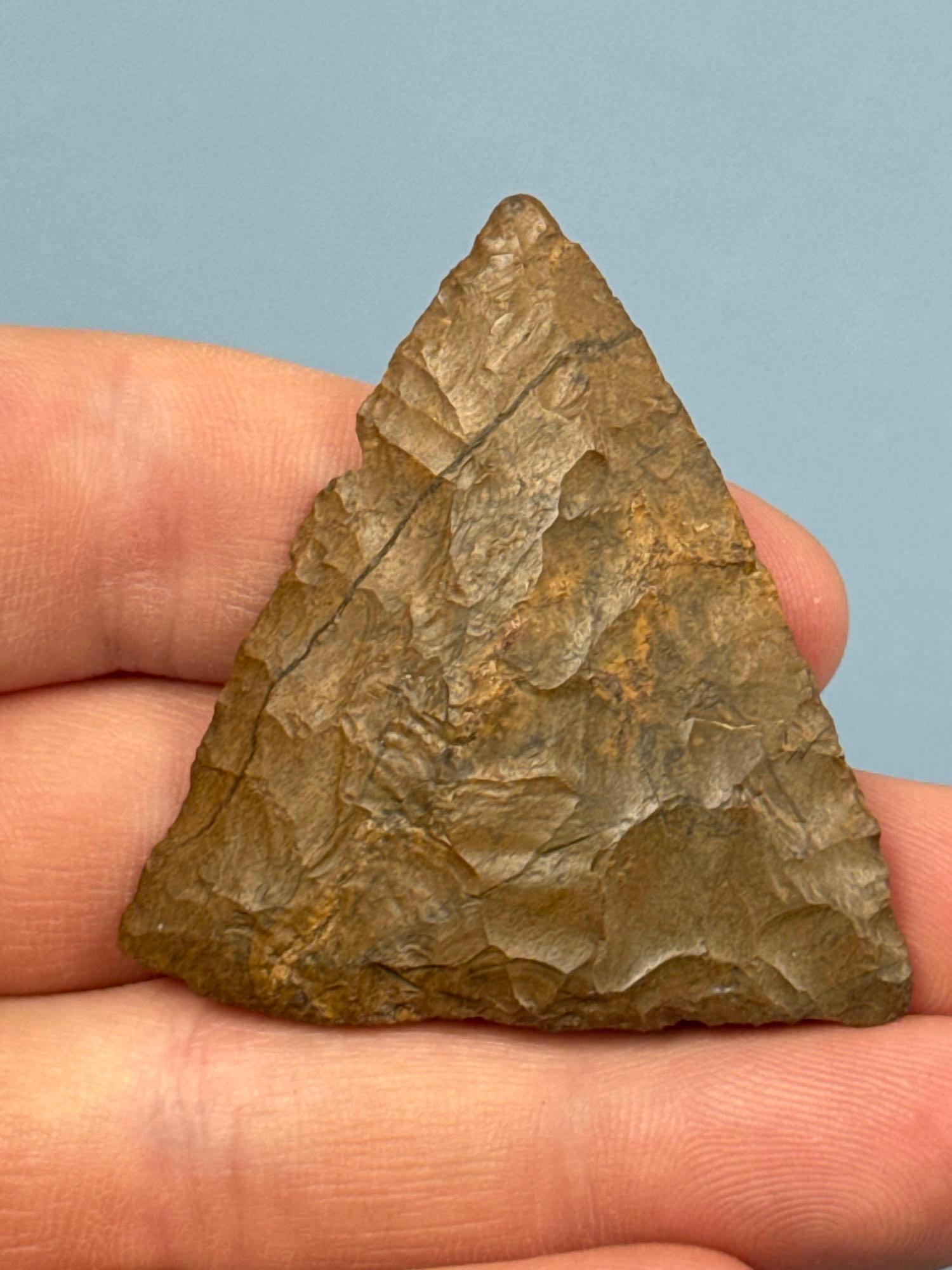 Large 2" Jasper Triangle, Found at Greenlane between Springtown and Quakertown, PA, Ex: Lemaster Col