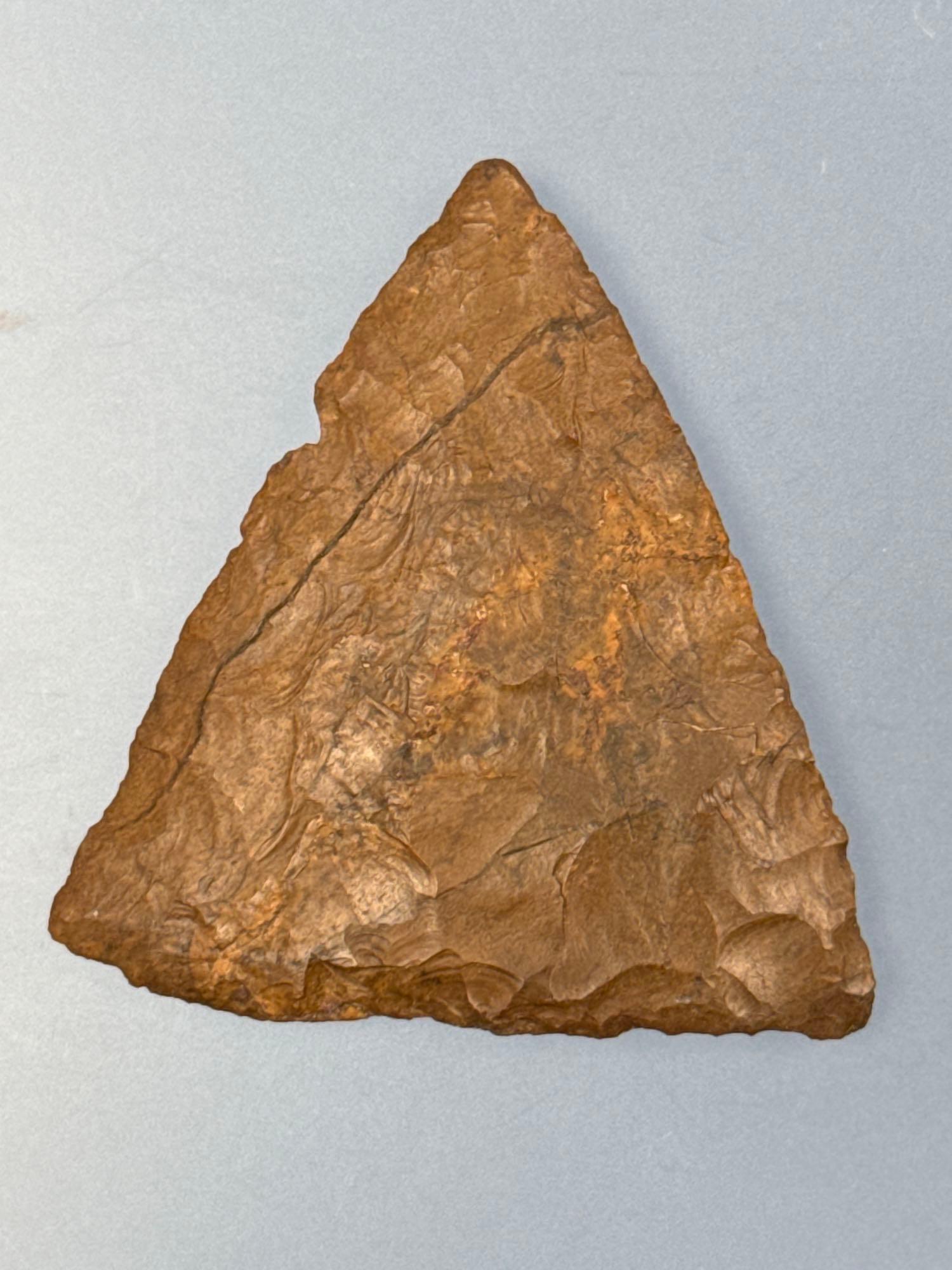 Large 2" Jasper Triangle, Found at Greenlane between Springtown and Quakertown, PA, Ex: Lemaster Col