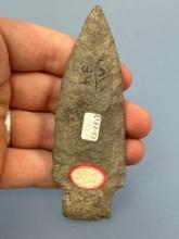 Classic 4" Bare Island Point, Found in Lancaster Co., PA, Nice Lower Susquehanna River Spear!