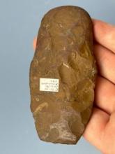 3 7/8" Knobbed Celt/Adze, Heavily Polished Bit, Made of JASPER, Found in Lancaster Co., PA, Ex: Holl