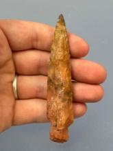 Heavily Stained 3 7/8" Archaic Stem Point, Nice Condition Overall, Found in New Jersey.