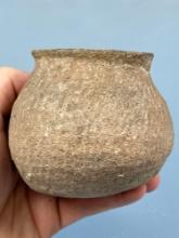 3 1/4" x 3 1/2" Clay Pottery Vessel, Found in New Mexico, Complete w/NO Restoration, Rare Piece