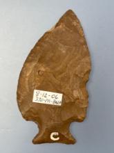 IMPRESSIVE 3 3/8" Brown Jasper, Ex: Doc Bowser Corner Notch Point, Found in Conestoga, Lancaster Co.