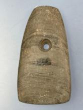 3 7/8" Banded Slate Pendant, Found in Chemung Co., New York, Ex: Bruce Collection