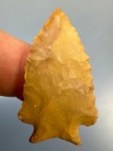 1 5/16" Yellow Jasper Corner Notch Point, Found in New Jersey