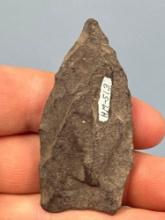 2 1/2" Argillite Fox Cree Lanceolate Point, Found in PA/NJ/NY Tristate Area, Ex: Harry Mucklin, Lema