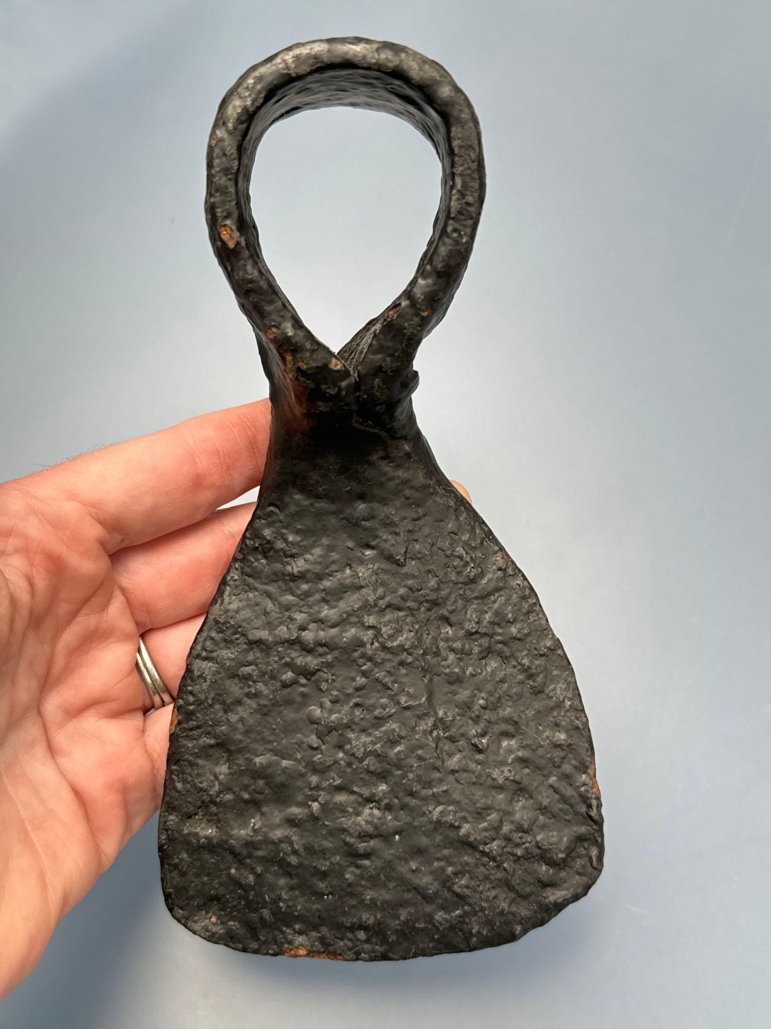 EARLY 7" Hand Forged Iron Hoe, Found in St. Ignance, Michigan, (Late 1600's-Early 1700's), Ex: David