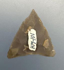 1 1/8" Chalcedony Triangle Arrowhead, Found in PA/NJ/NY Tristate Area, Ex: Harry Mucklin, Lemaster,