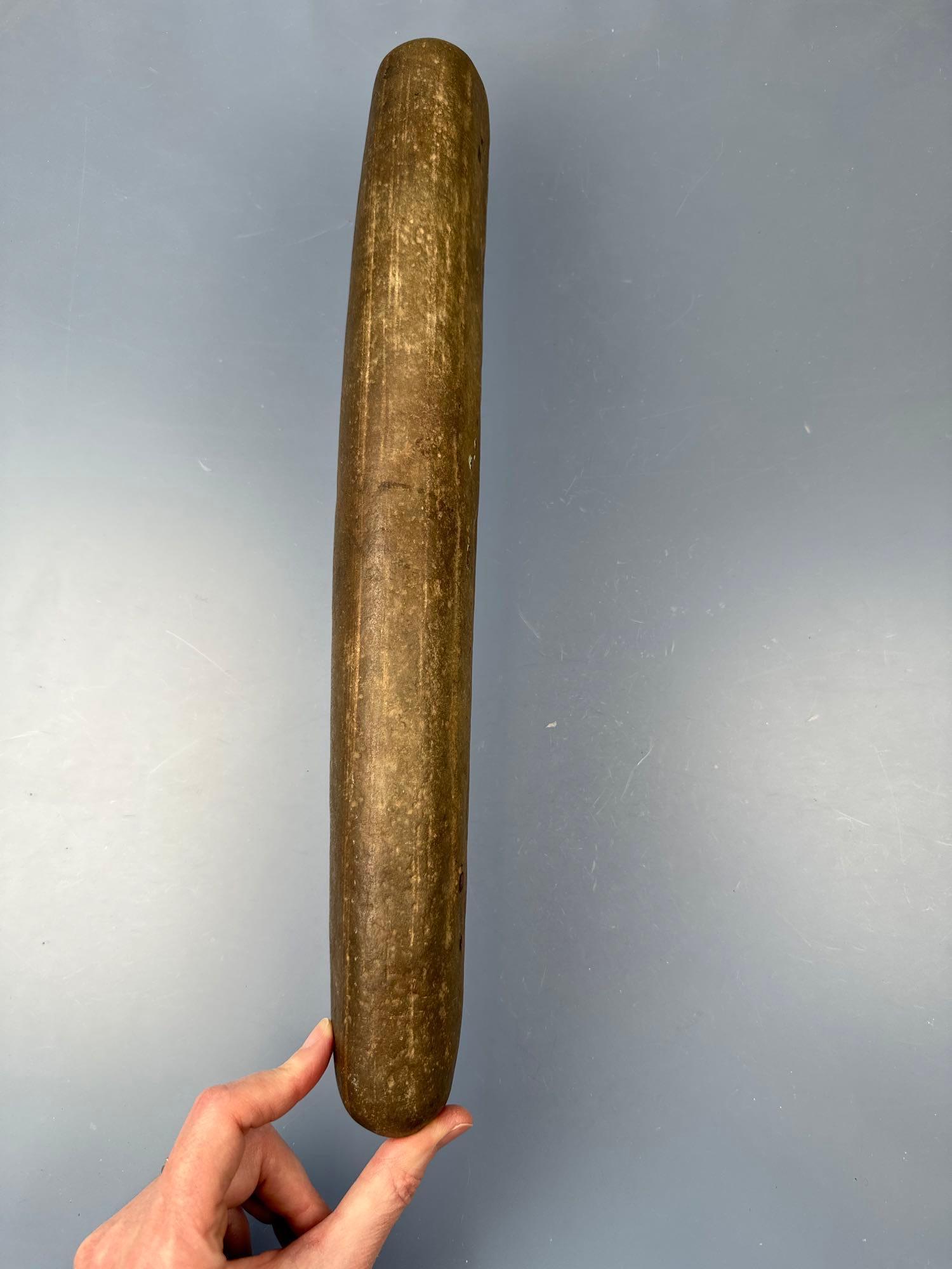 HUGE 16 1/4" Polished Pestle, Well-Made Example, Found near the Delaware River in Pennsylvania