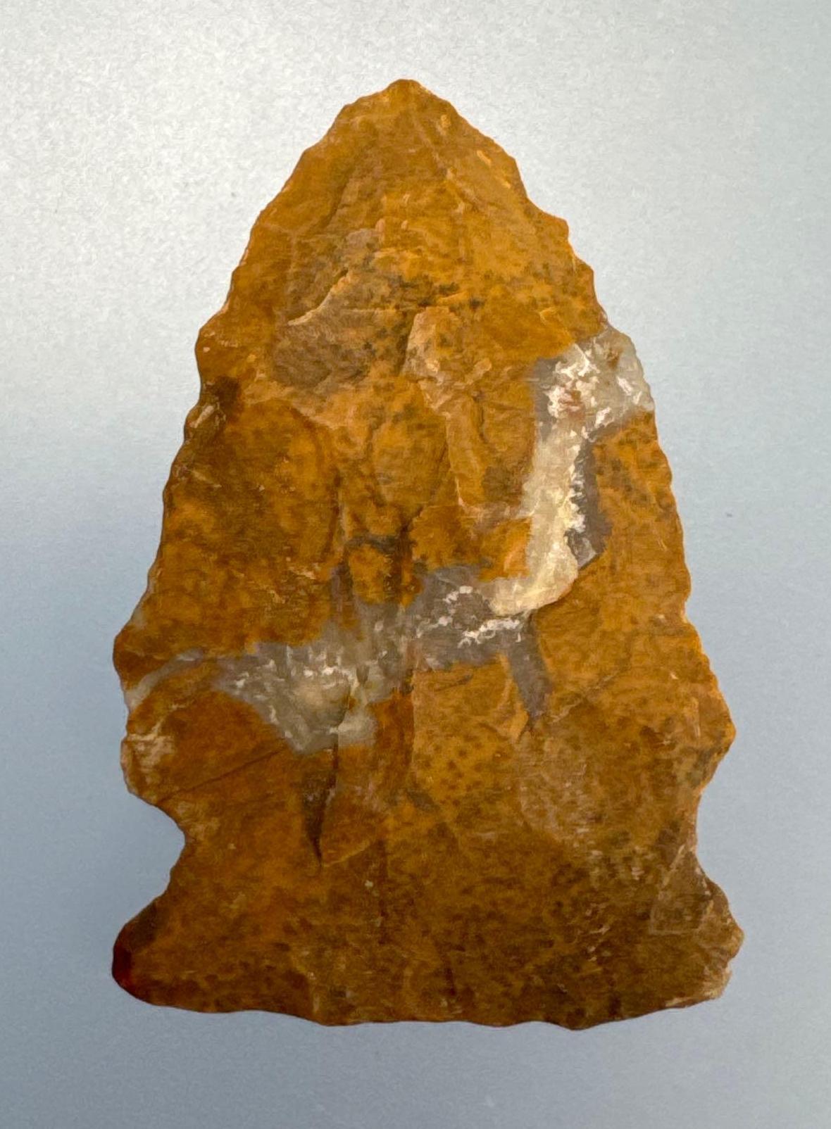 1 9/16" Semi-Translucent, Jasper Point with Vein, Found in Moorestown, New Jersey