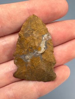 1 9/16" Semi-Translucent, Jasper Point with Vein, Found in Moorestown, New Jersey