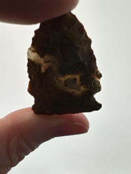 1 9/16" Semi-Translucent, Jasper Point with Vein, Found in Moorestown, New Jersey