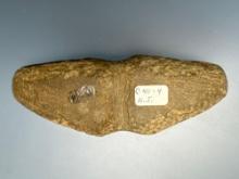 Rare 3 5/8" Grooved Tie-On Bannerstone, Found in New JErsey, Ex: Walt Podpora Collection