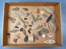 Box Lot of Various ARtifacts, Arrowheads, Knives, Historical/Modern Brass, Coins and More, Found in