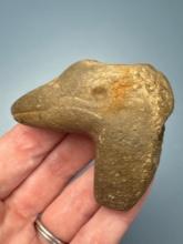 2 1/4" Bird Head Pipe, Found in Delaware Co., Iowa, Ex: Rich Becker Collection, Purchased in 1994