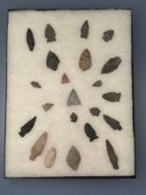 Lot of 22 Nice Points, Various Types and Materials, Found in Jim Thorpe Area in Pennsylvania, Longes