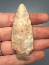 2 5/8" Flint Ridge Colorful Stemmed Point, Found in Wayne Co., Ohio