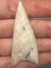 HIGHLIGHT 2 3/16" Quartz Fluted Point, Fogelman Refers to this as "Likely Redstone" Found in Wyoming