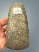 5 1/8" Hardstone Celt, Found in Warren Co., NJ, Ex: Hendershot, Howard, Sharp, Ex: Walt Podpora Coll