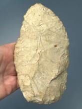 Large 6 1/4" Burlington Chert Biface, Found in Illinois, Ex: Cicero Collection