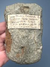 4 1/2" Shield Bannerstone Preform, Found on Three Mile Island, Dauphin Co., PA, DRILLING STARTED, Ex