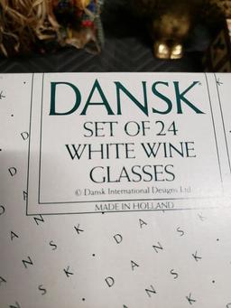 DANSK SET OF 23 WINE GLASSES IN STORAGE BOX