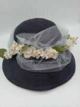 Vintage Straw Foral Hat