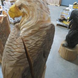 4 1/2' Wooden Chainsaw Carved American Eagle