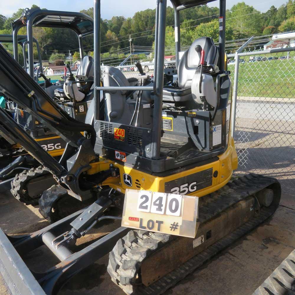 John Deere 35G Compact Excavator w/Hydraulic Thumb, 849 Hrs. S/N 1FF035GXKKK288855