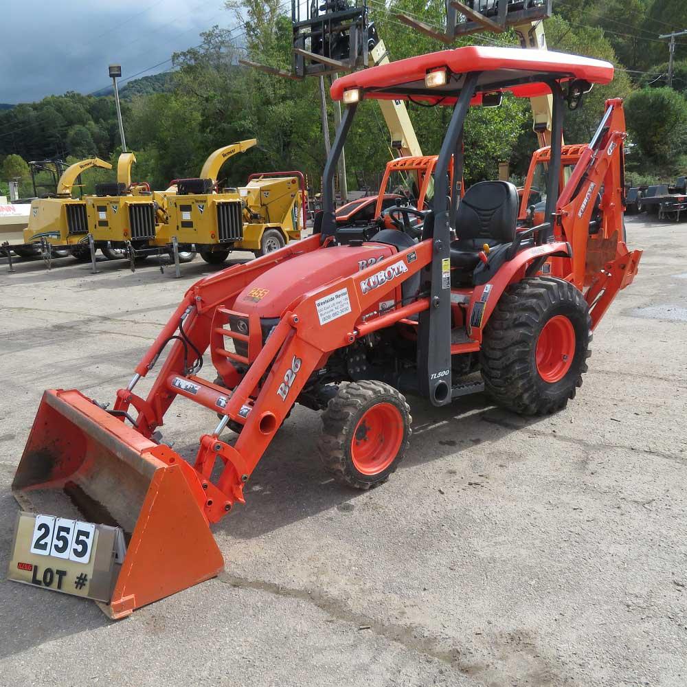 Kubota B26 4WD Tractor w/TL500 Front End Loader & BT 820 Back Hoe Attachment, S/N 55256