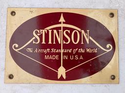 Stinson Aircraft Porcelain Sign