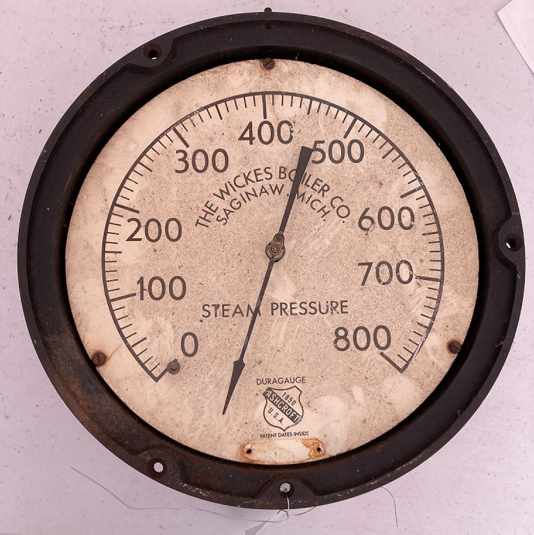 Wickes Boiler Co. Pressure Gauge (saginaw, Mi)