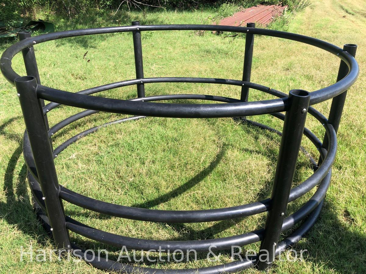 Black round poly pipe bale Feeders