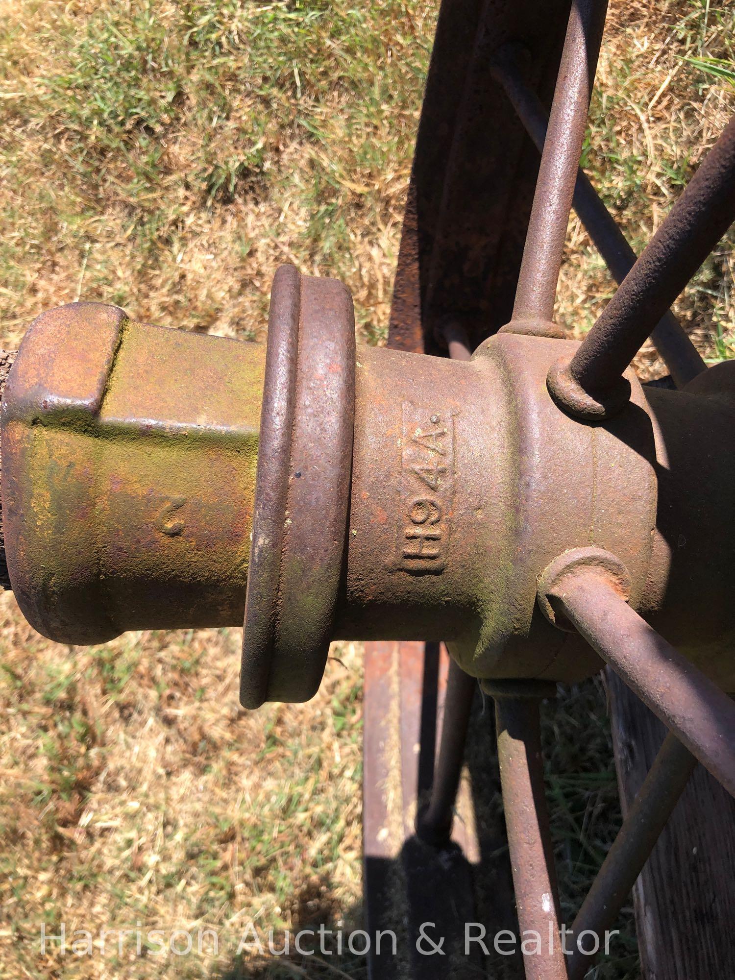 Antique metal wagon wheel