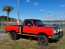 1987 Dodge 150 Half Ton 4x4 Truck. Short bed equipped with WORKING FACTORY