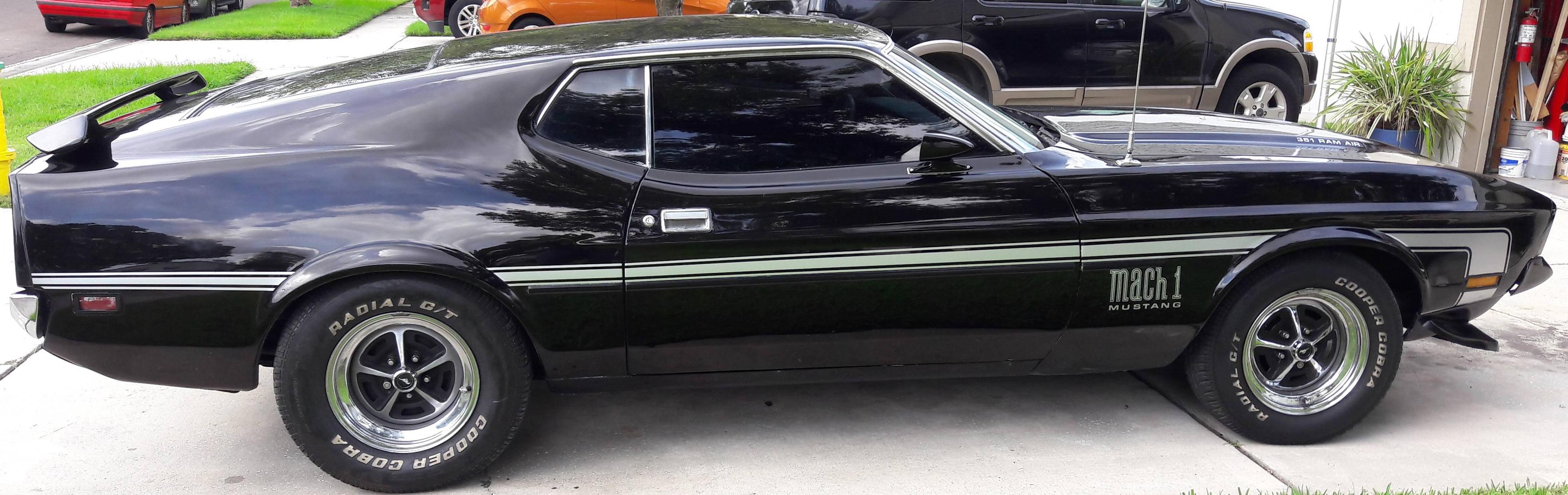 1971 Ford Mustang Mach 1 Coupe. Owned for 50 years, daily driver up to 2005