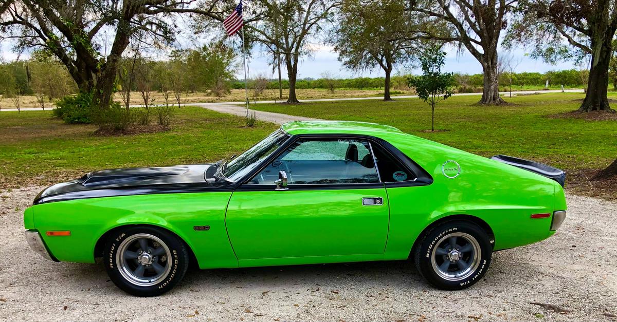 1970 AMC AMX Coupe. Recently rebuilt 390 engine with #3186291C AMX high com