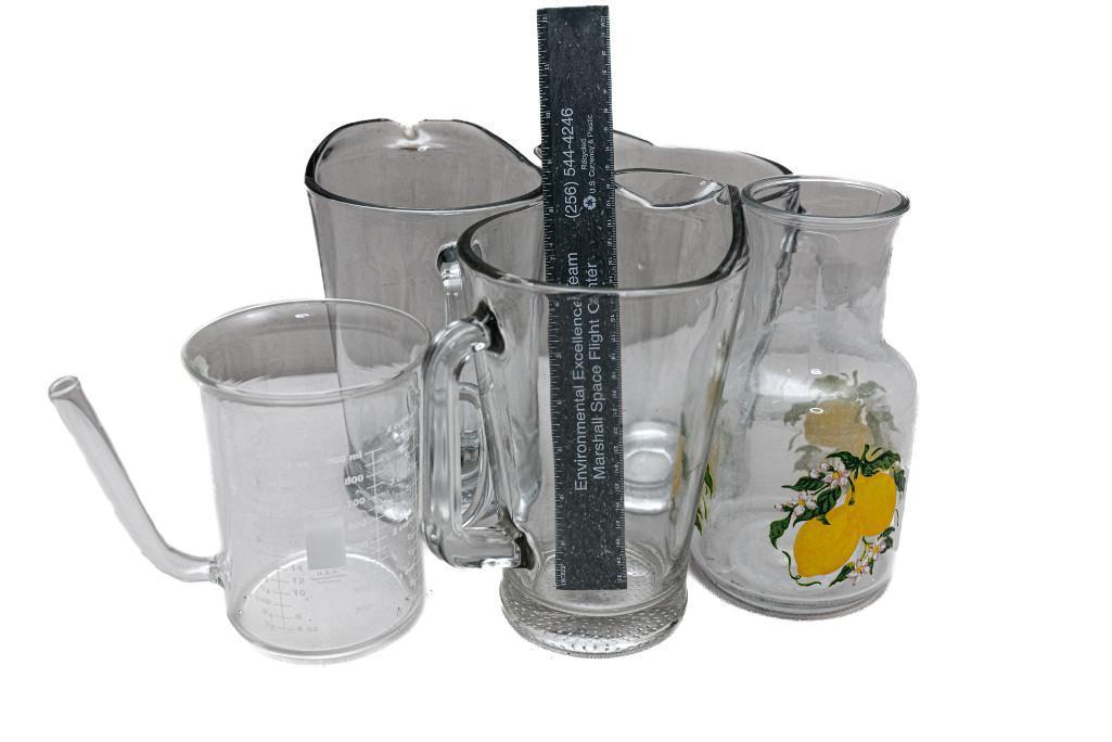 Vintage Glass Pitchers and Bowls, Cannister Set, Cooking Pots and Misc. Kitchen Items