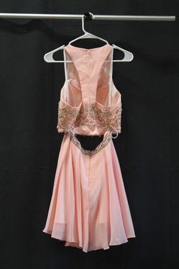 Rachael Allen Pink 2 Piece Seguined Mini Dress size 6 Size: 6