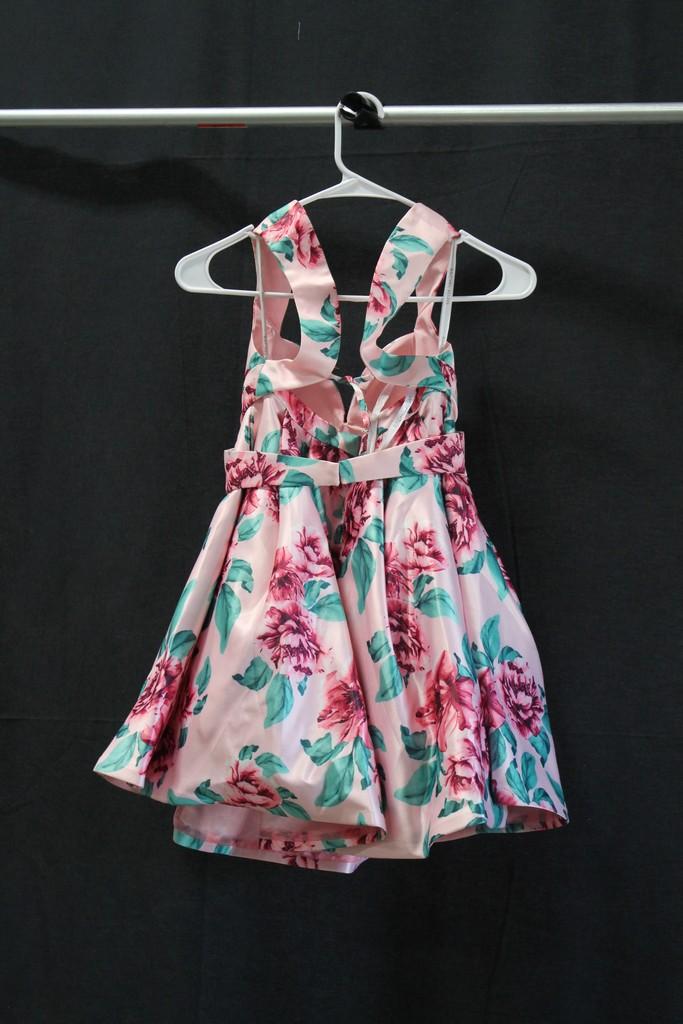 Rachael Allan Pink Floral 2 Piece Mini Dress Size: 2