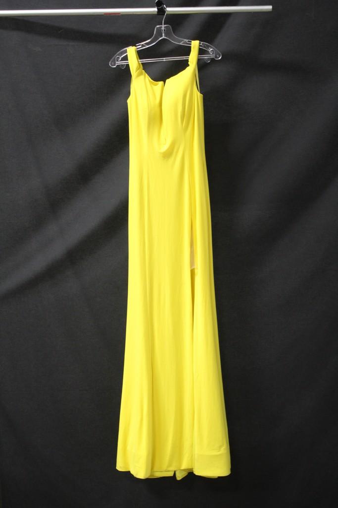 Ashley Lauren Yellow Full Length Dress Size: 8
