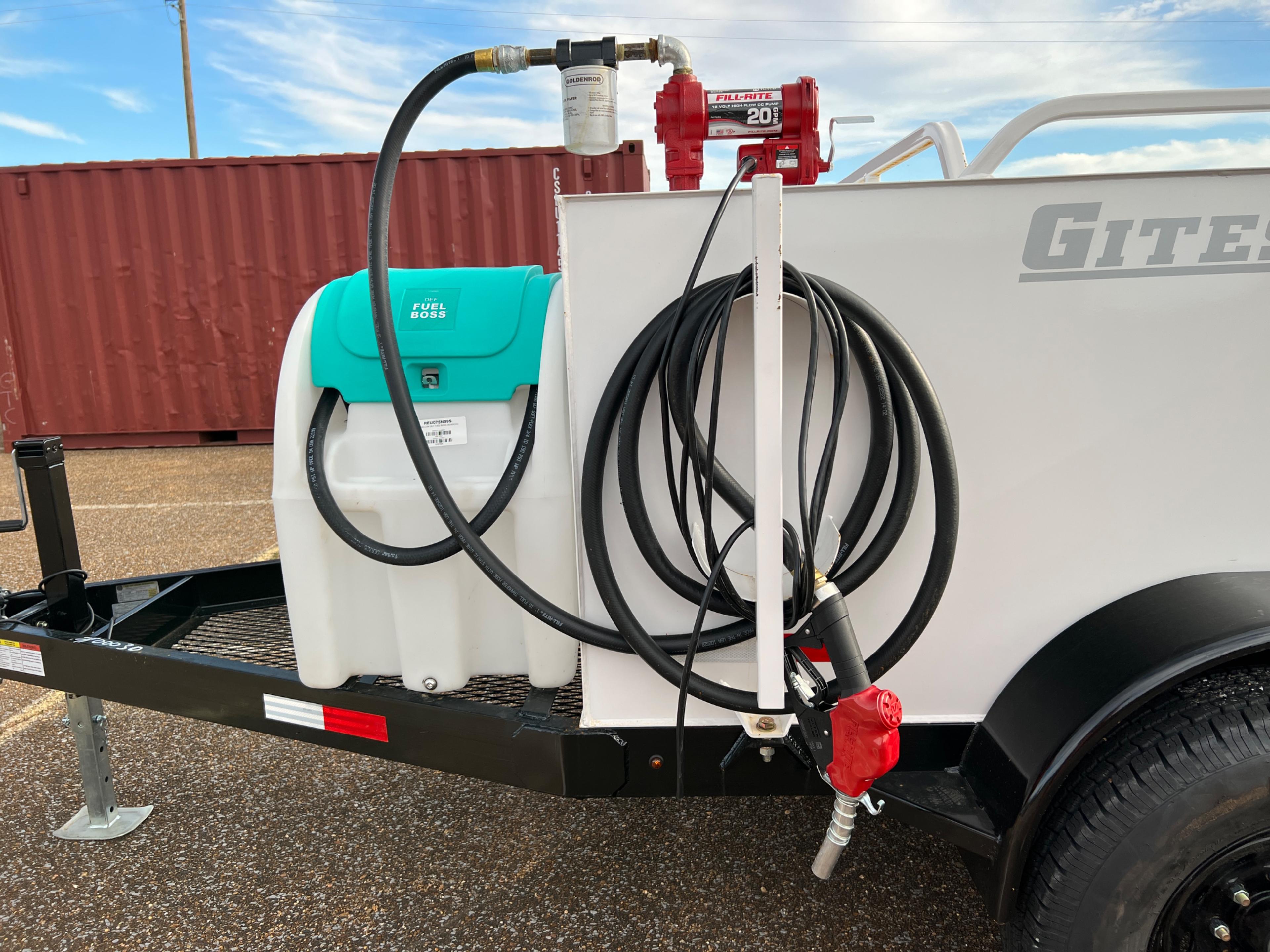 1000 Gal Fuel Trailer w/Pump & 75 Gal Def Tank (White)