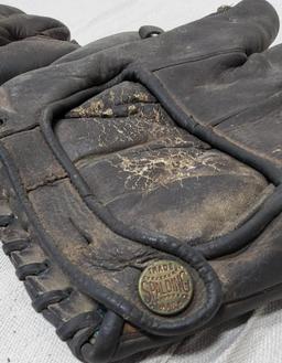 Pair of Vintage Baseball Mitts and a Ball