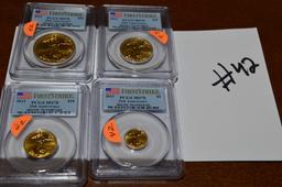 2011 25th Anniversary Saint Gaudens MS70 4 piece Gold Set $50, $25, $10, $5 PCGS